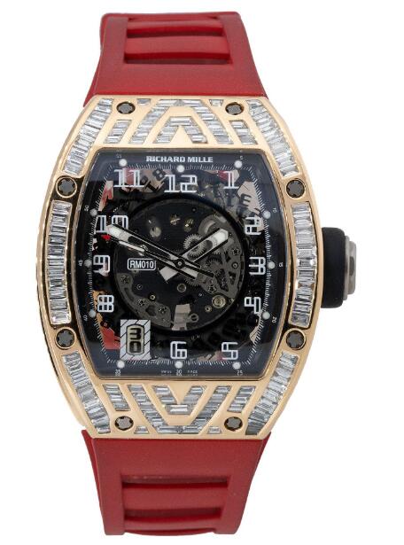 Review Cheapest RICHARD MILLE Replica Watch RM010 Rose Gold Diamond Pave Price